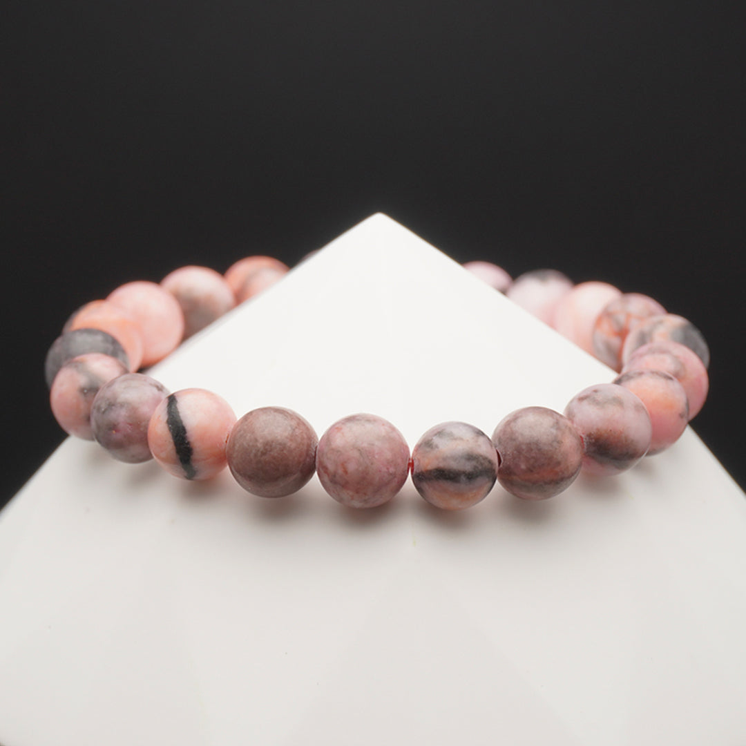 Increase Confidence - Pink Zebra Jasper Energy Bracelet-front